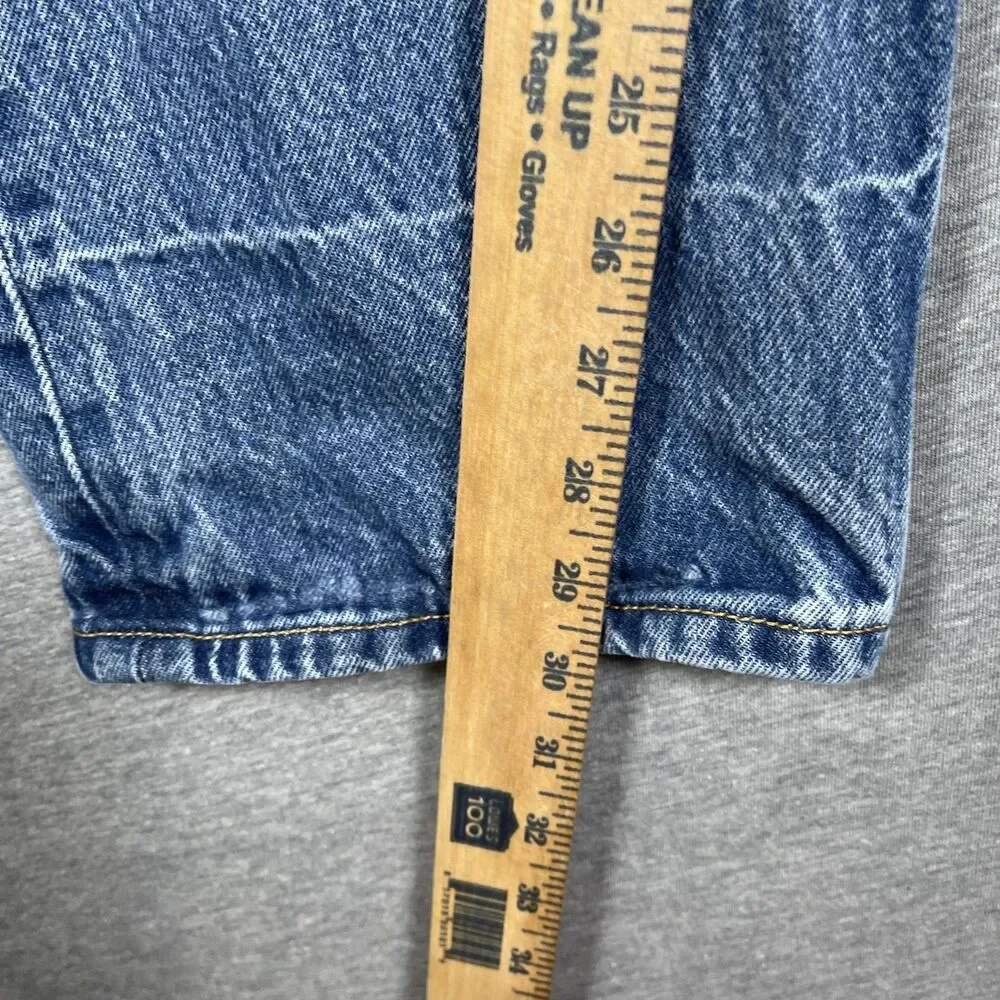 Levi's 501 Jeans Mens 32x30 Blue Wash Straight Button Fly Distressed